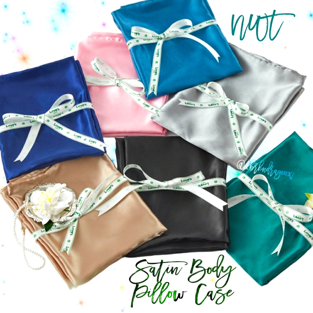 NWT Satin Body Pillow Case Multiple Colors 20" x 54" Improves Skin Hair Winkles